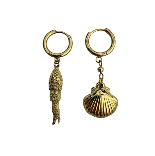 Fish & Shell oorbellen