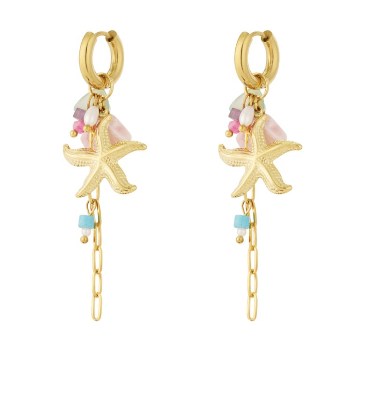 starfish color oorbellen