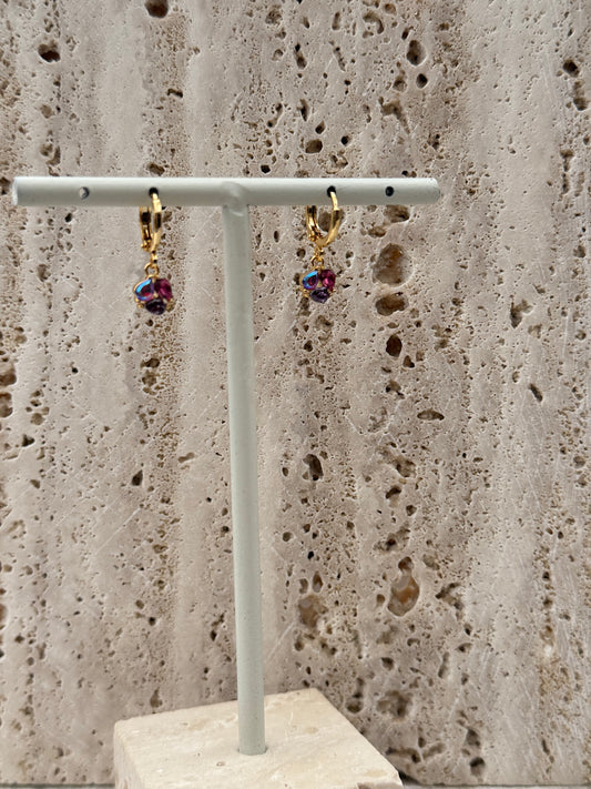 Drie mini drops oorbellen