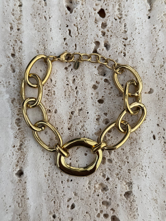 Gouden schakelarmband