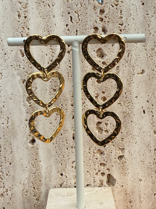 Gouden hartjes oorbellen