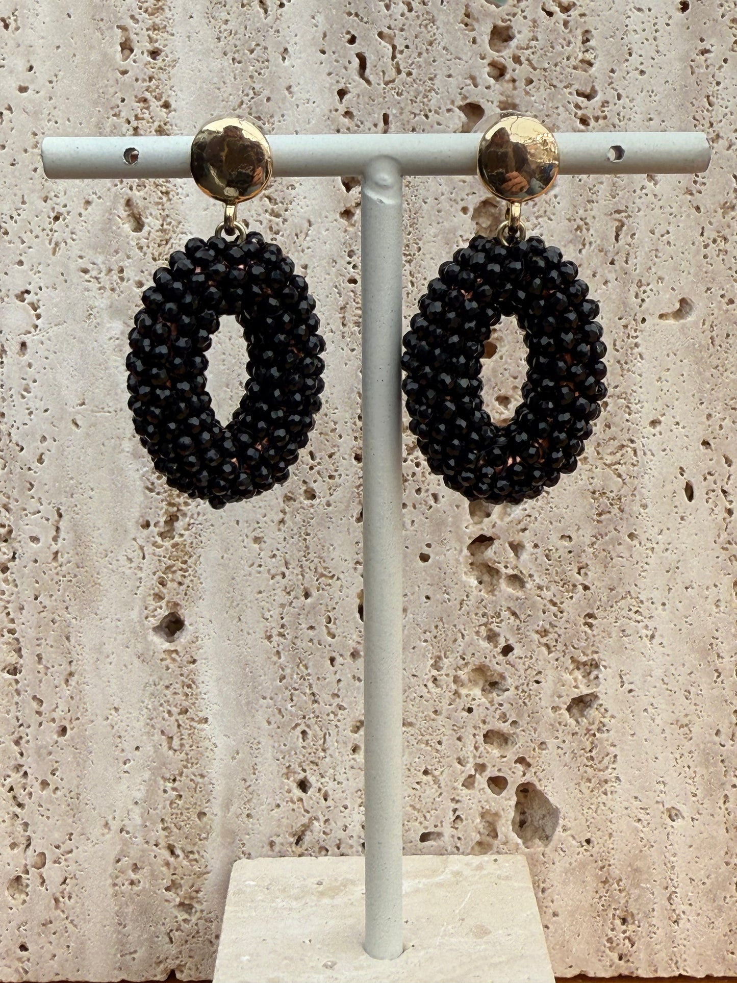 Statement oorbellen zwart